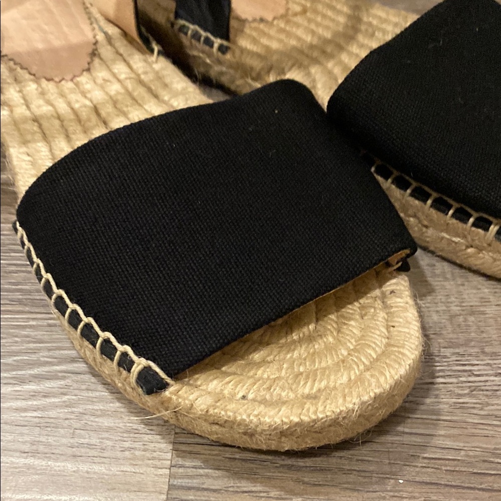 J. Crew black and Tan Espadrille Shoes with Jute Sole - Picture 3 of 4